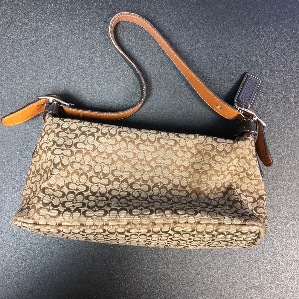 Small coach signature purse brown